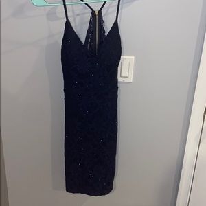 Navy blue, sparkly, homecoming dress.